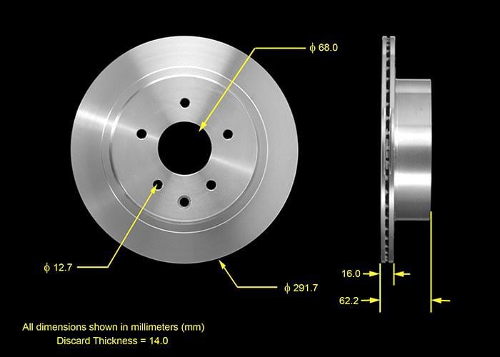 PRT5536 Premium Disc Brake Rotor for 2003 INFINITI G35 Base