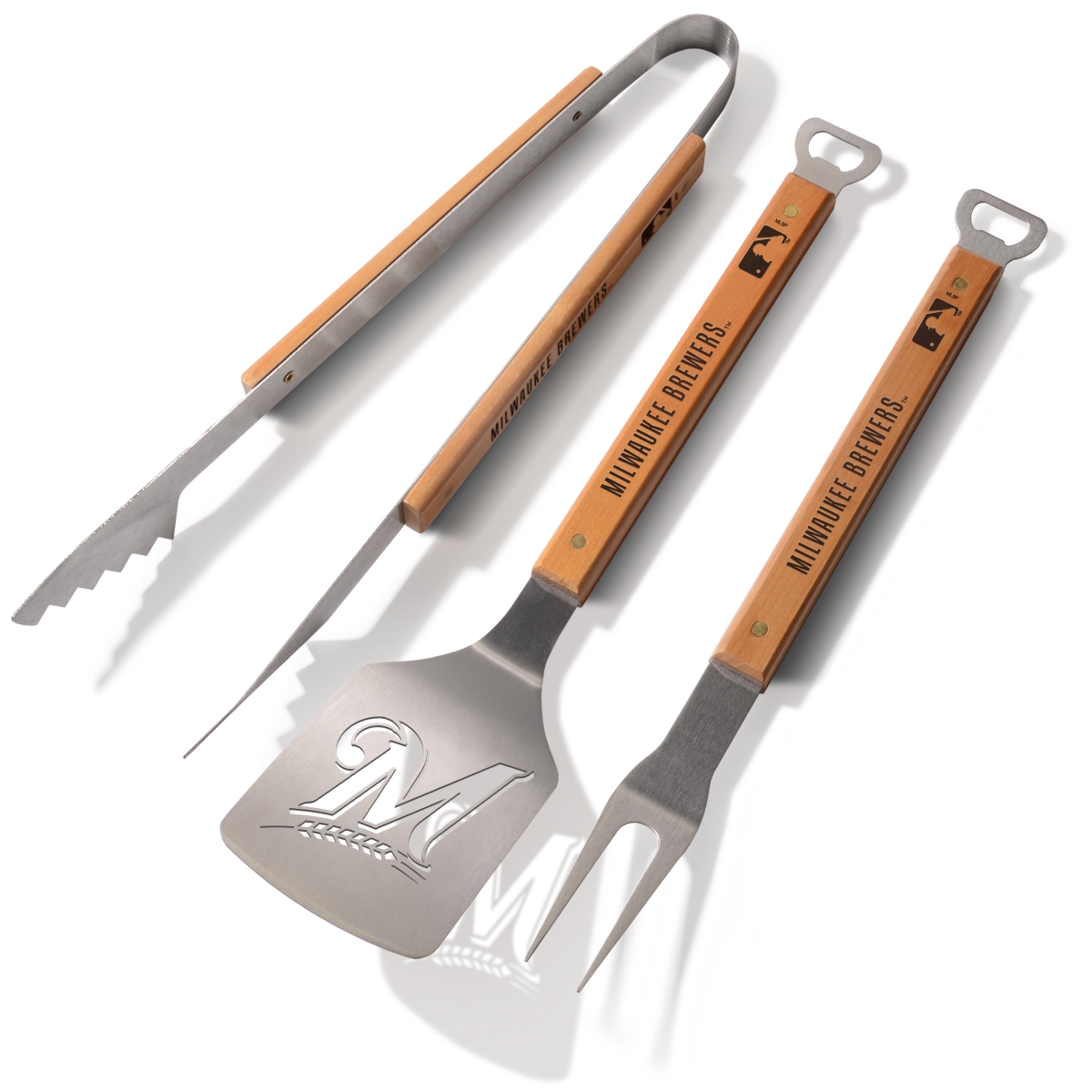 Picture of YouTheFan 7011813 Milwaukee Brewers Classic Series 3 Piece BBQ Set