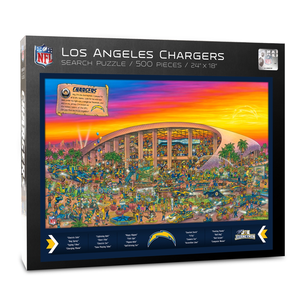 Picture of YouTheFan 5024832 Los Angeles Chargers Joe Journeyman Puzzle - 500 Piece