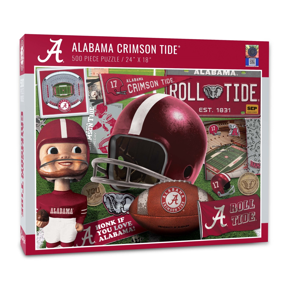 Picture of YouTheFan 0950066 18 x 24 in. NCAA Alabama Crimson Tide Retro Series Puzzle - 500 Piece