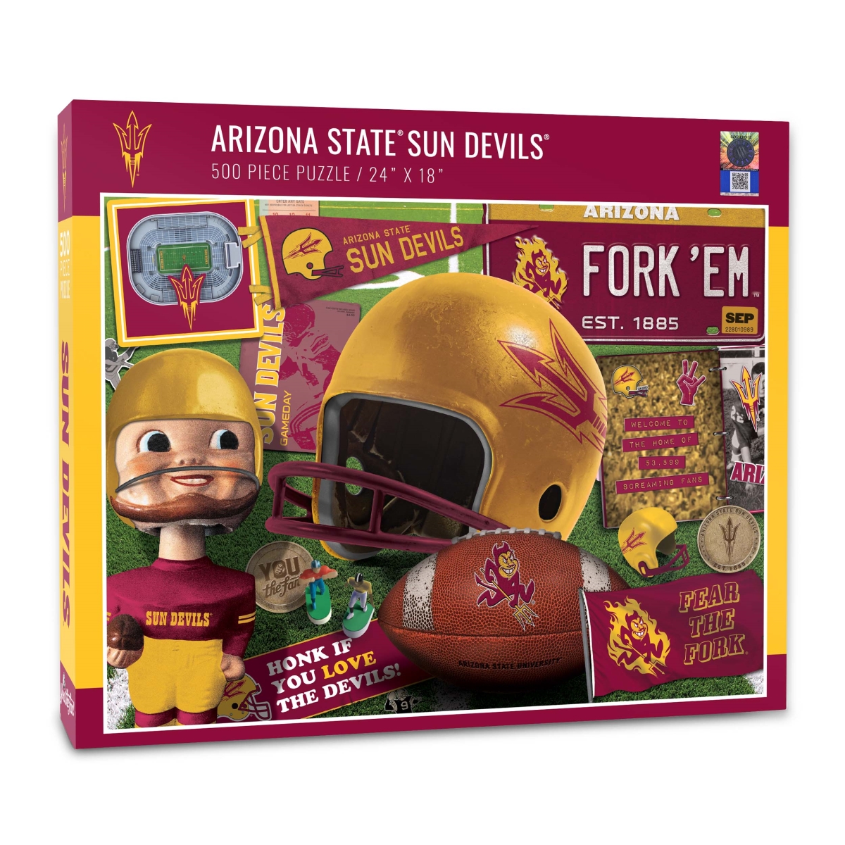 Picture of YouTheFan 0950103 18 x 24 in. NCAA Arizona State Sun Devils Retro Series Puzzle - 500 Piece