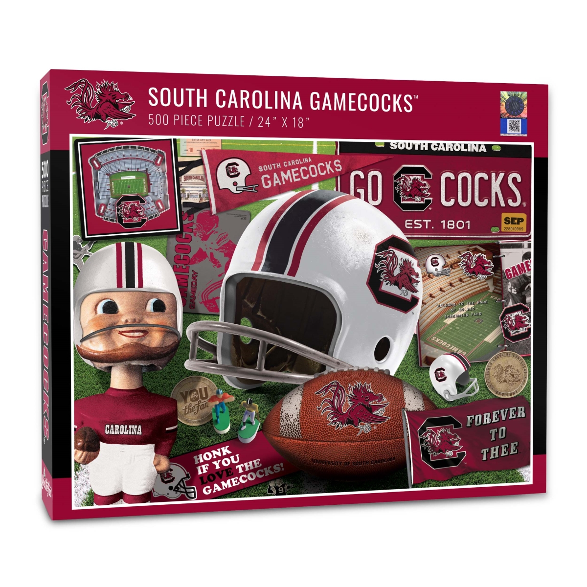 Picture of YouTheFan 0950127 18 x 24 in. NCAA South Carolina Gamecocks Retro Series Puzzle - 500 Piece