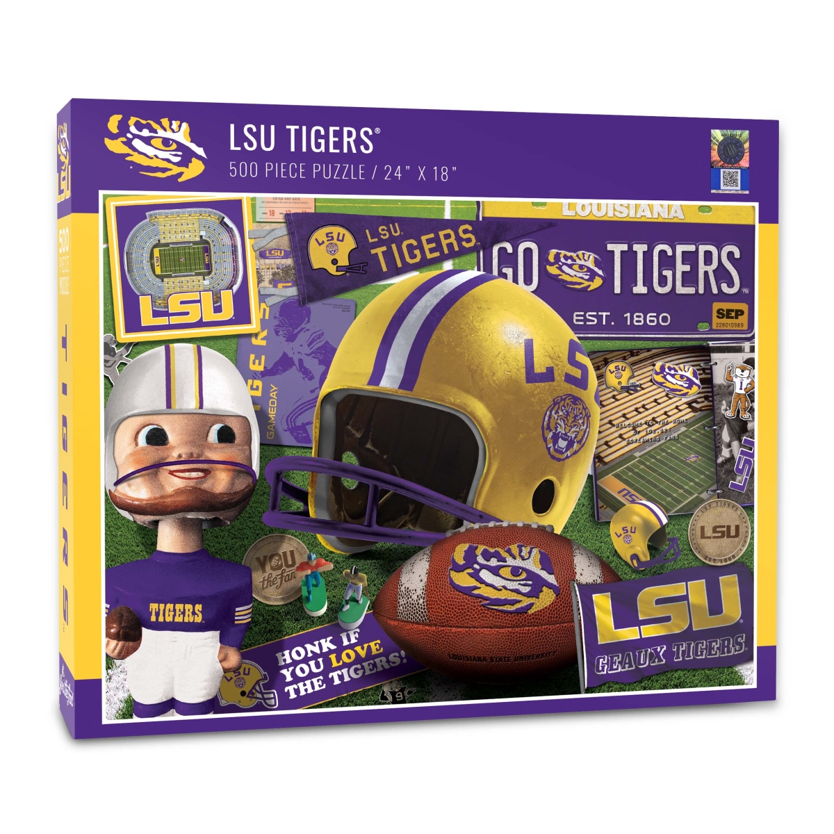 Picture of YouTheFan 0950134 18 x 24 in. NCAA LSU Tigers Retro Series Puzzle - 500 Piece