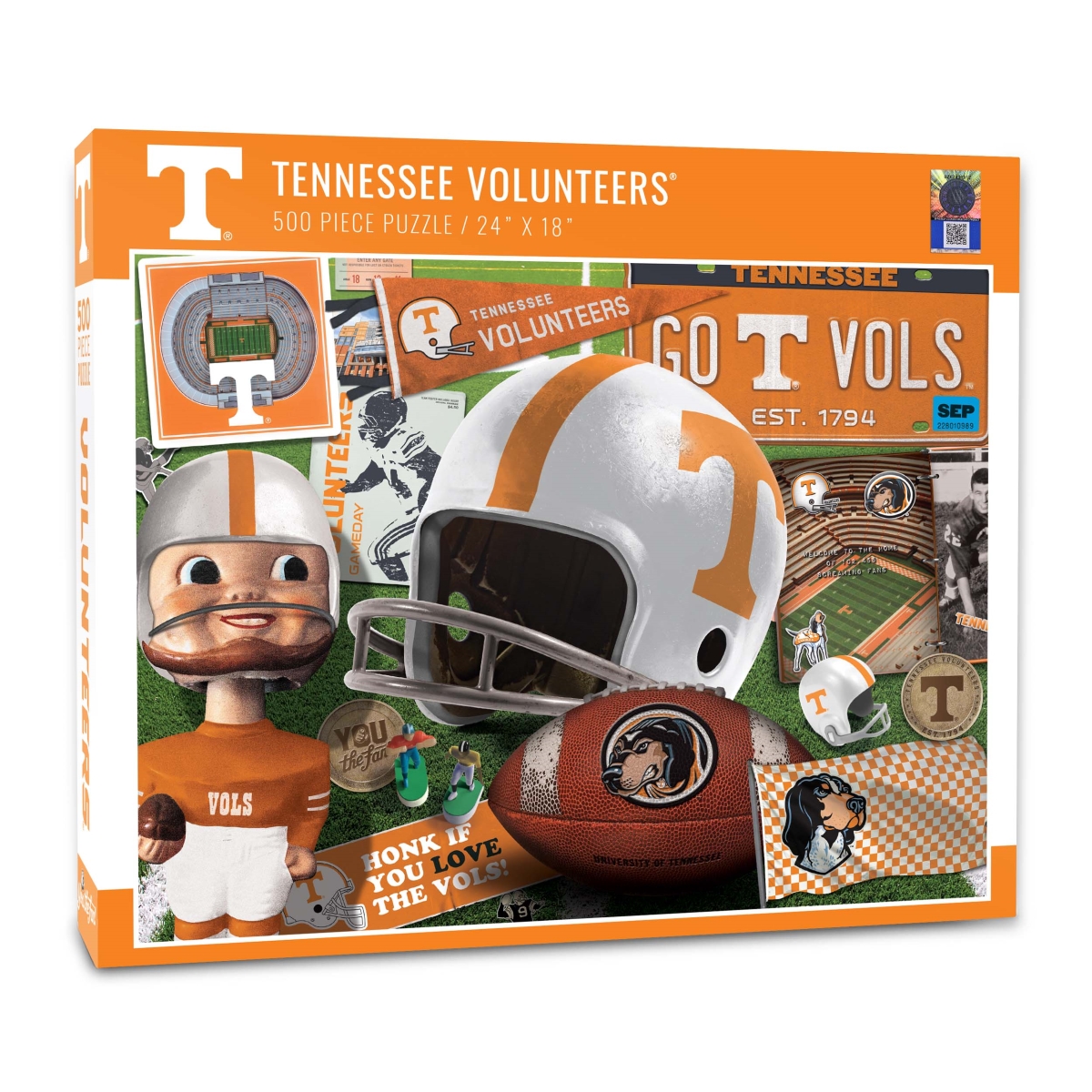 Picture of YouTheFan 0950189 18 x 24 in. NCAA Tennessee Volunteers Retro Series Puzzle - 500 Piece
