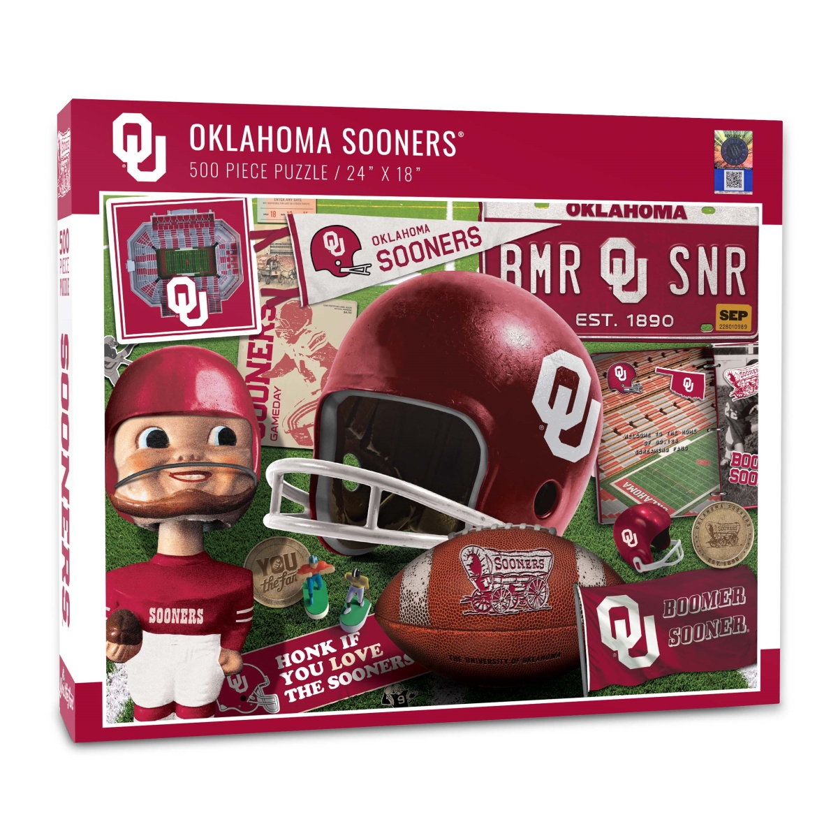 Picture of YouTheFan 0950233 18 x 24 in. NCAA Oklahoma Sooners Retro Series Puzzle - 500 Piece