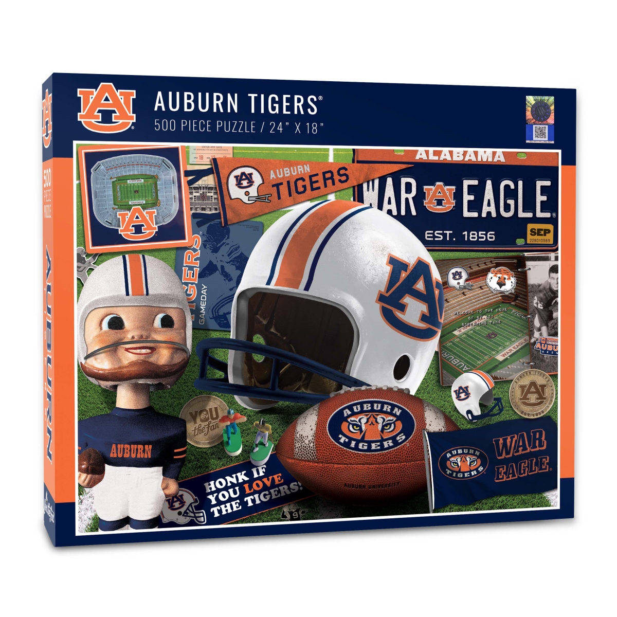 Picture of YouTheFan 0950240 18 x 24 in. NCAA Auburn Tigers Retro Series Puzzle - 500 Piece