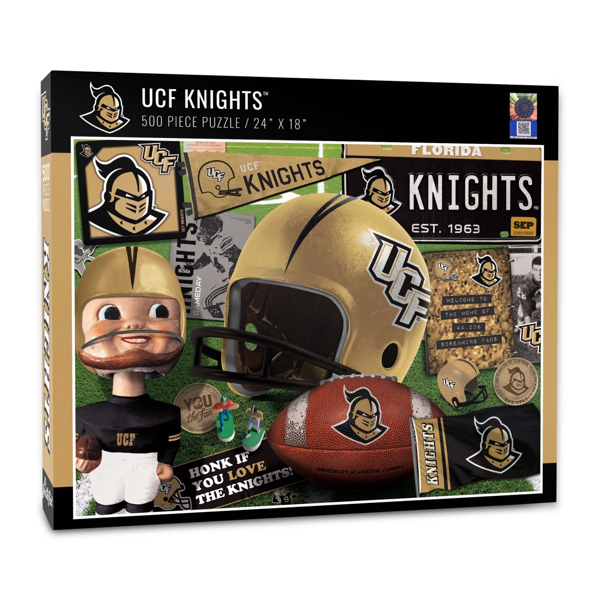 Picture of YouTheFan 0950318 18 x 24 in. NCAA Central Florida Knights Retro Series Puzzle - 500 Piece