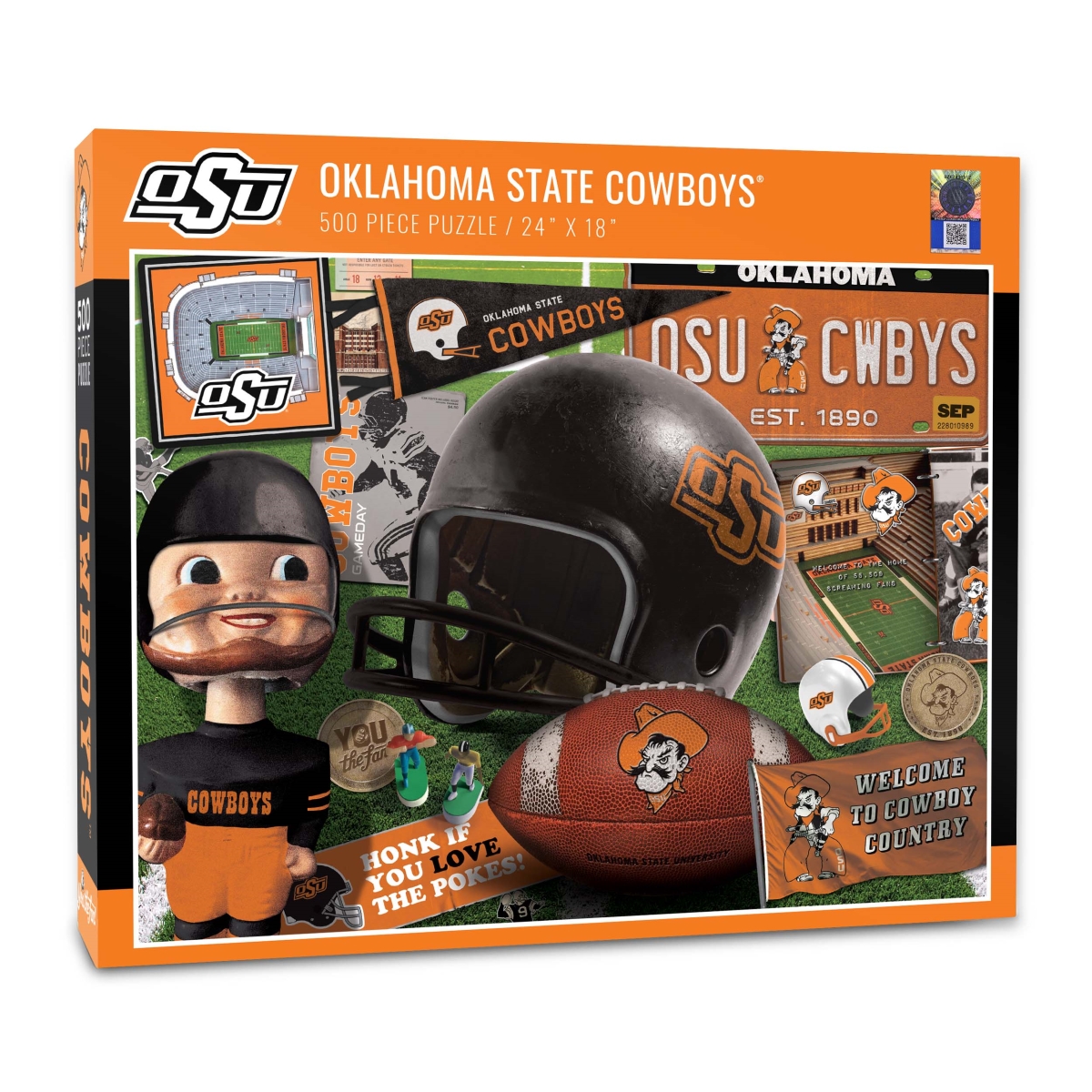 Picture of YouTheFan 0950332 18 x 24 in. NCAA Oklahoma State Cowboys Retro Series Puzzle - 500 Piece