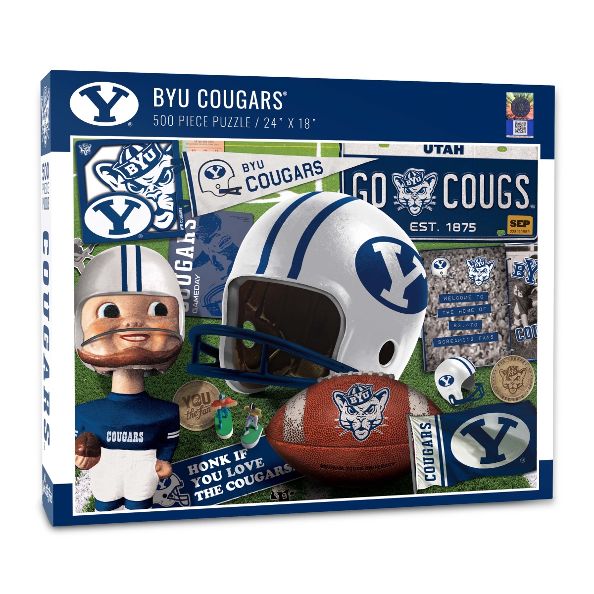 Picture of YouTheFan 0950424 18 x 24 in. NCAA BYU Cougars Retro Series Puzzle - 500 Piece