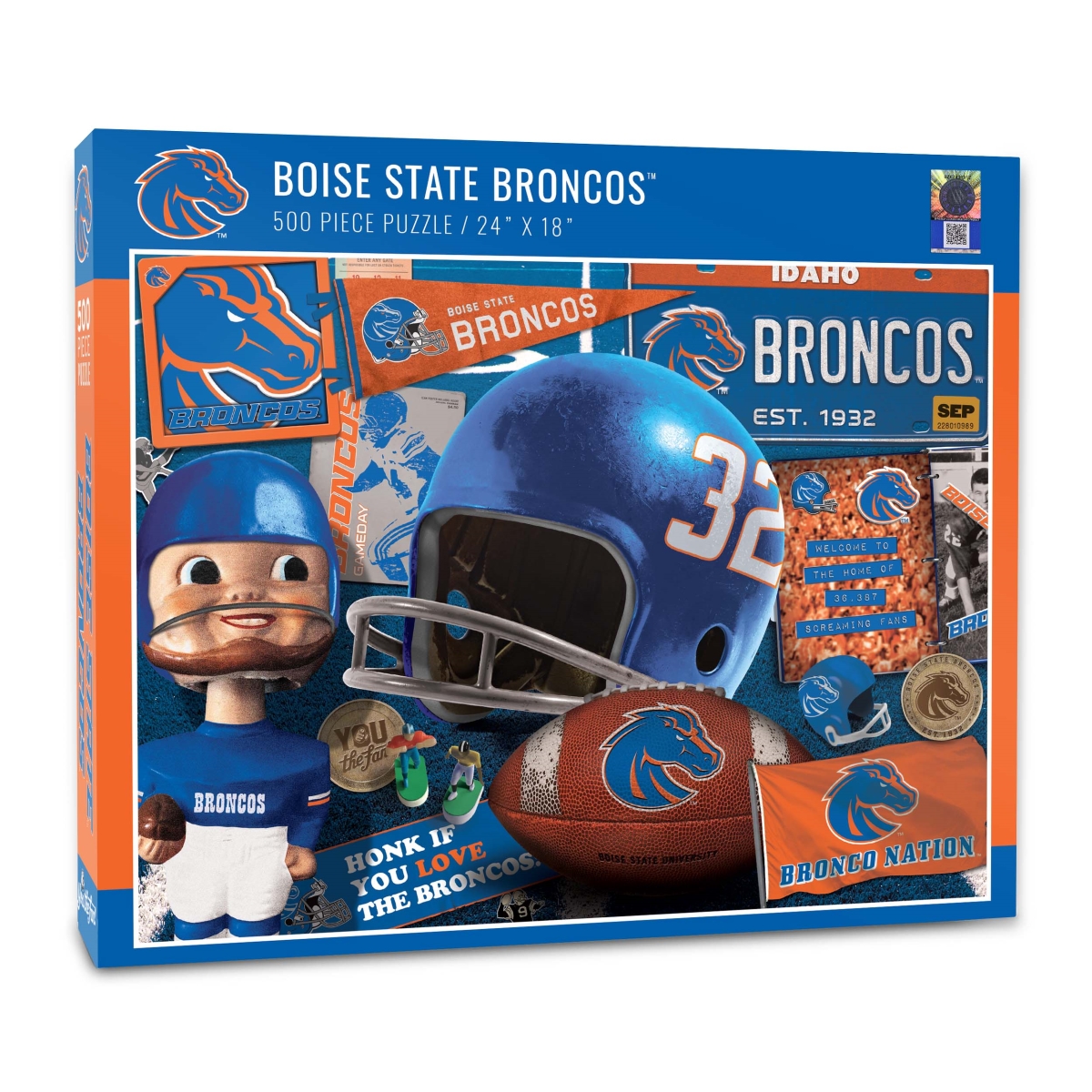 Picture of YouTheFan 0950431 18 x 24 in. NCAA Boise State Broncos Retro Series Puzzle - 500 Piece