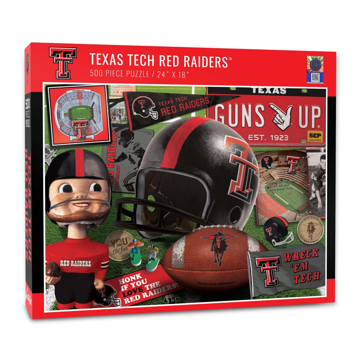 Picture of YouTheFan 0950486 18 x 24 in. NCAA Texas Tech Red Raiders Retro Series Puzzle - 500 Piece