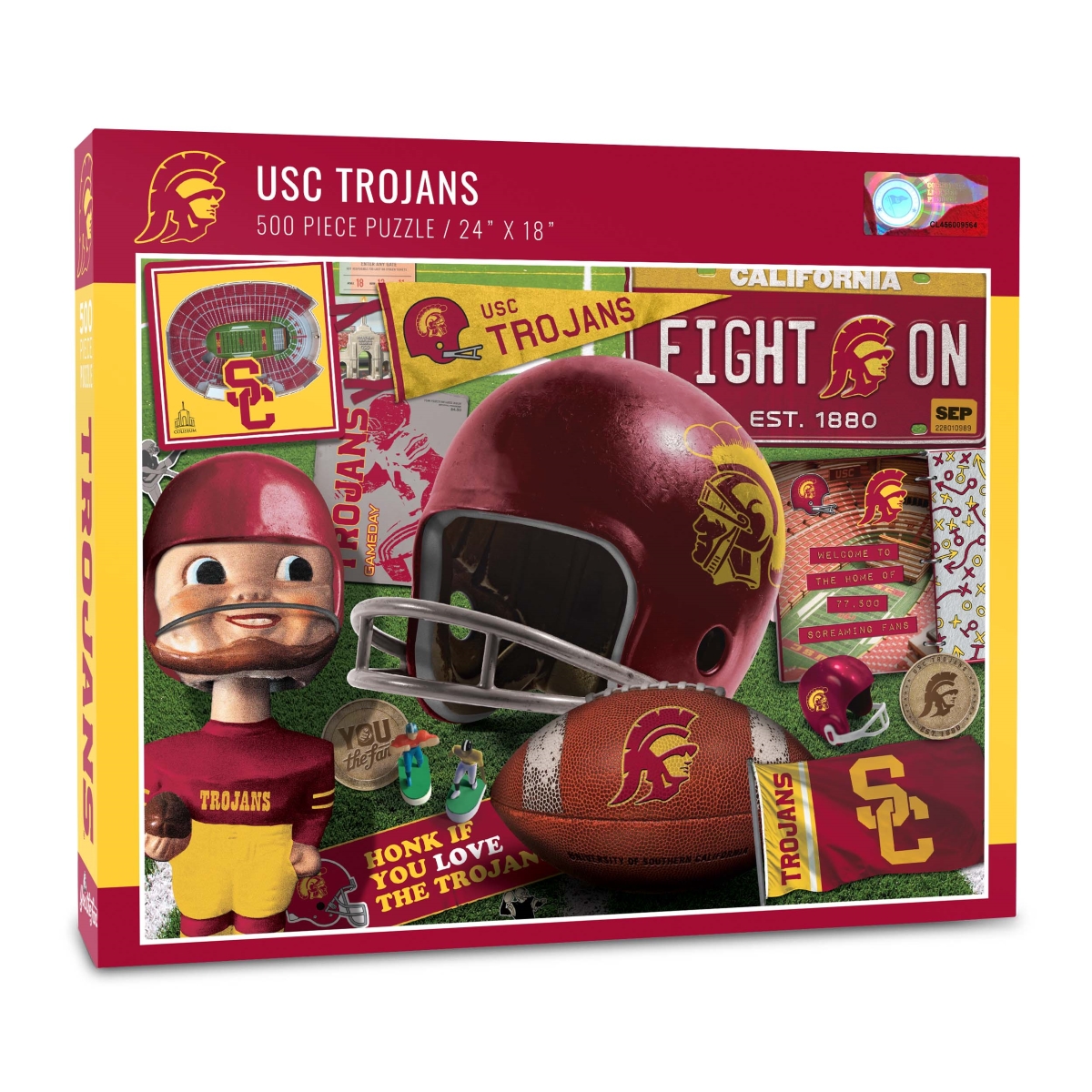 Picture of YouTheFan 0950516 18 x 24 in. NCAA USC Trojans Retro Series Puzzle - 500 Piece