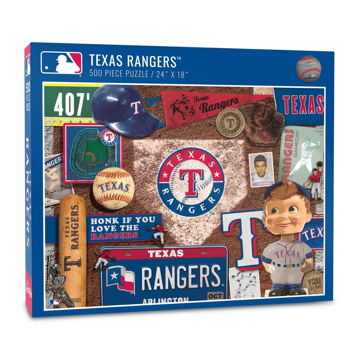 Picture of YouTheFan 0950578 18 x 24 in. MLB Texas Rangers Retro Series Puzzle - 500 Piece