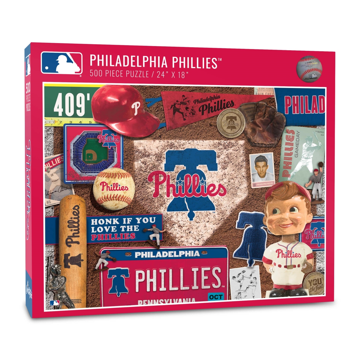 Picture of YouTheFan 0950585 18 x 24 in. MLB Philadelphia Phillies Retro Series Puzzle - 500 Piece