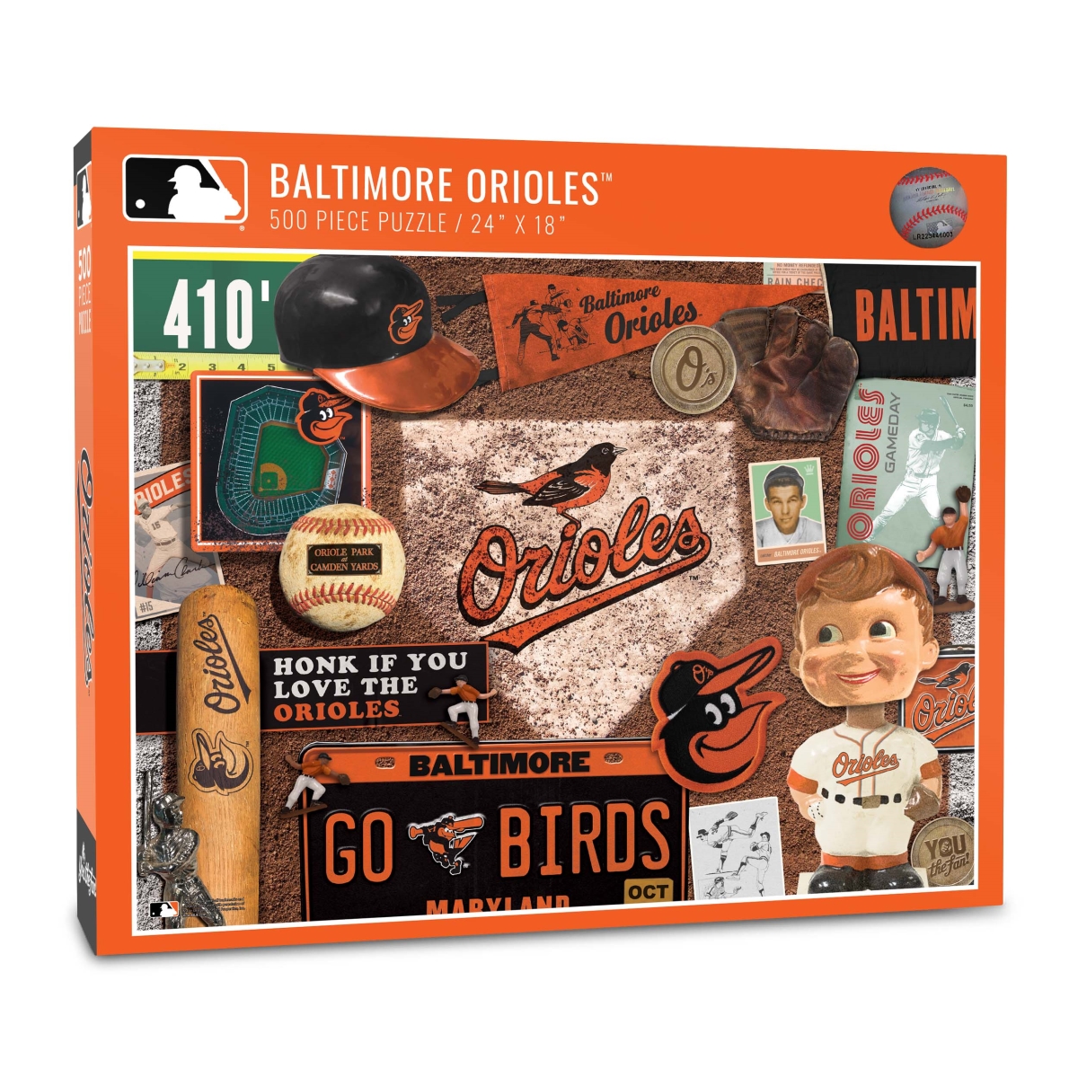 Picture of YouTheFan 0950653 18 x 24 in. MLB Baltimore Orioles Retro Series Puzzle - 500 Piece