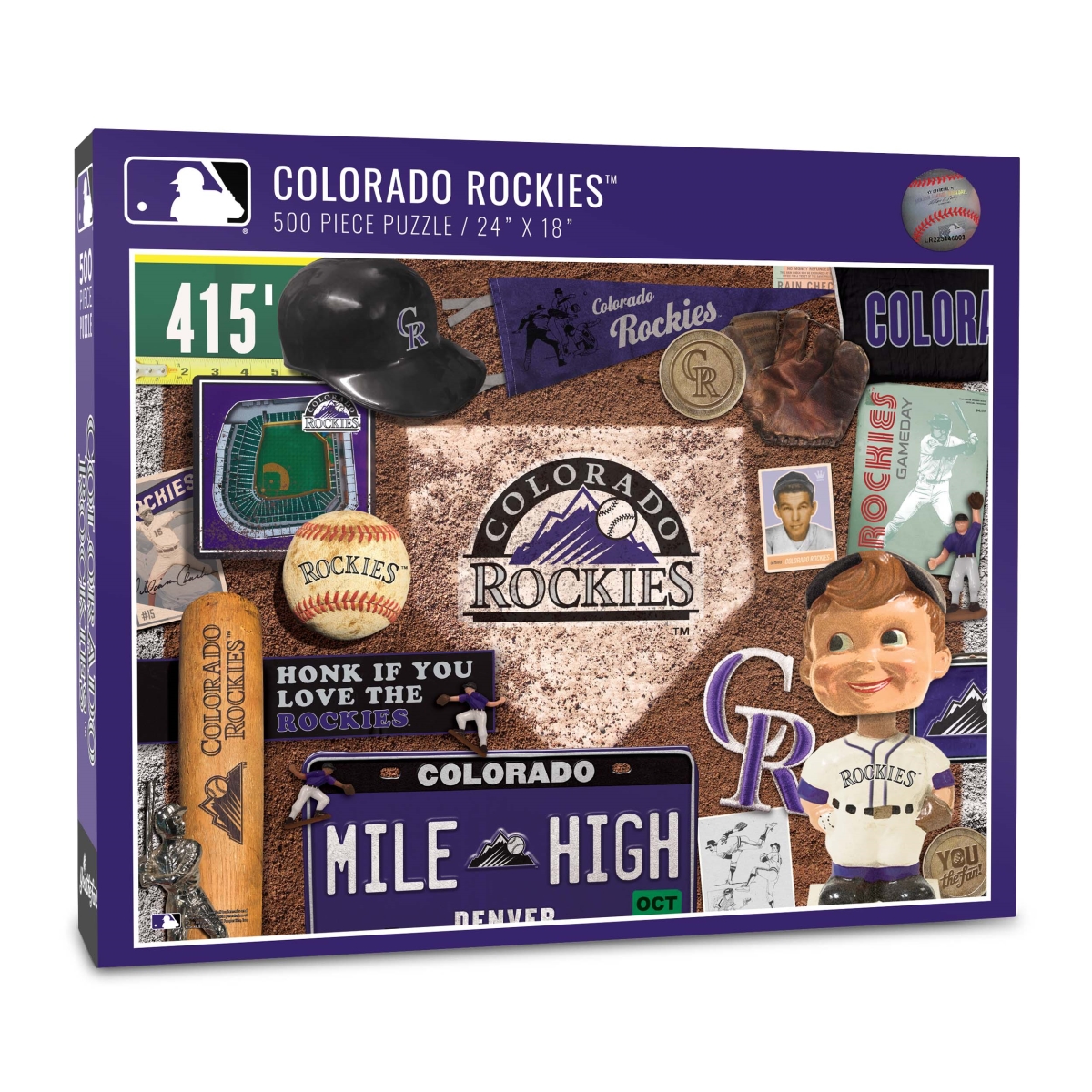 Picture of YouTheFan 0951094 18 x 24 in. MLB Colorado Rockies Retro Series Puzzle - 500 Piece