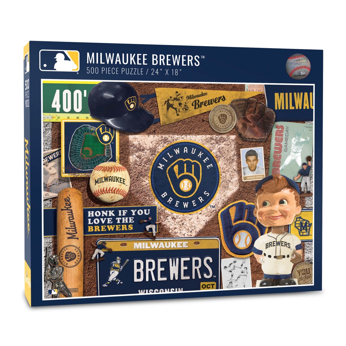 Picture of YouTheFan 0951124 18 x 24 in. MLB Milwaukee Brewers Retro Series Puzzle - 500 Piece