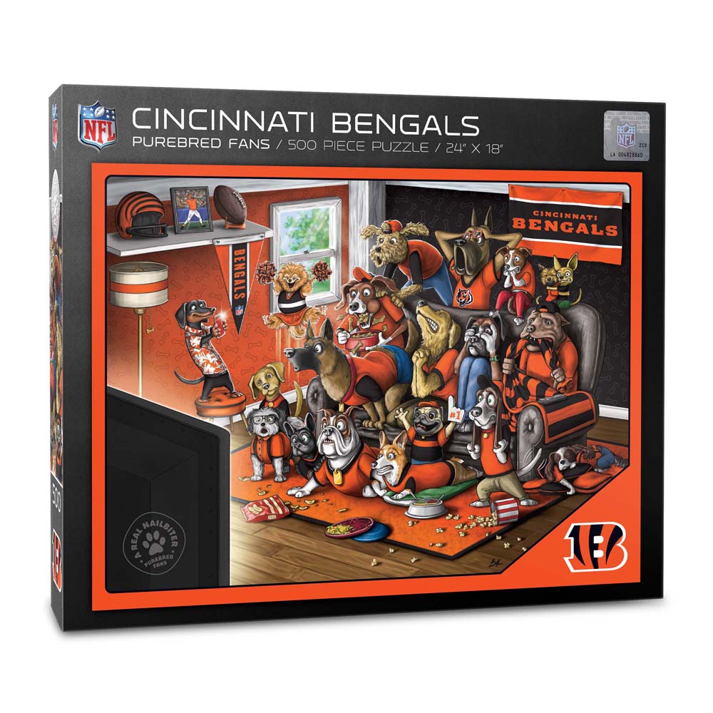 Picture of YouTheFan 2501970 18 x 24 in. NFL Cincinnati Bengals Purebred Fans Puzzle&#44; A Real Nailbiter - 500 Piece