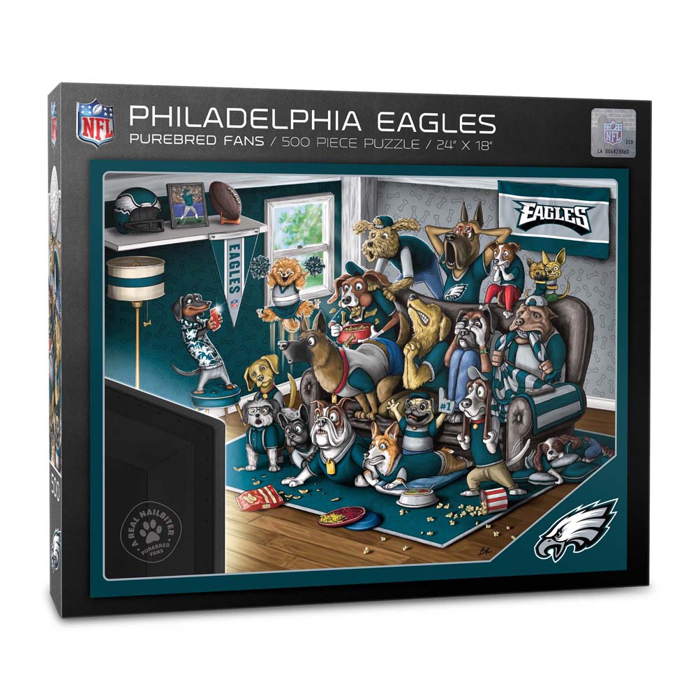 Picture of YouTheFan 2502168 18 x 24 in. NFL Philadelphia Eagles Purebred Fans Puzzle&#44; A Real Nailbiter - 500 Piece