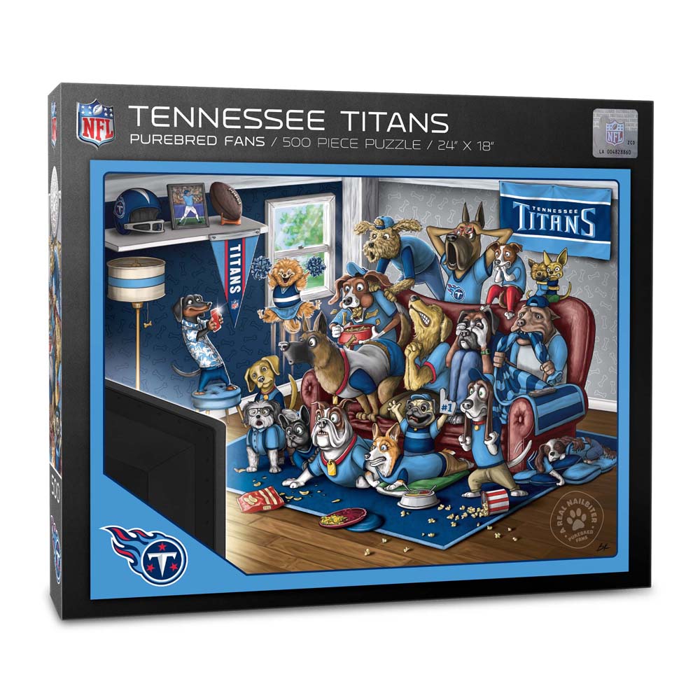 Picture of YouTheFan 2502212 18 x 24 in. NFL Tennessee Titans Purebred Fans Puzzle&#44; A Real Nailbiter - 500 Piece