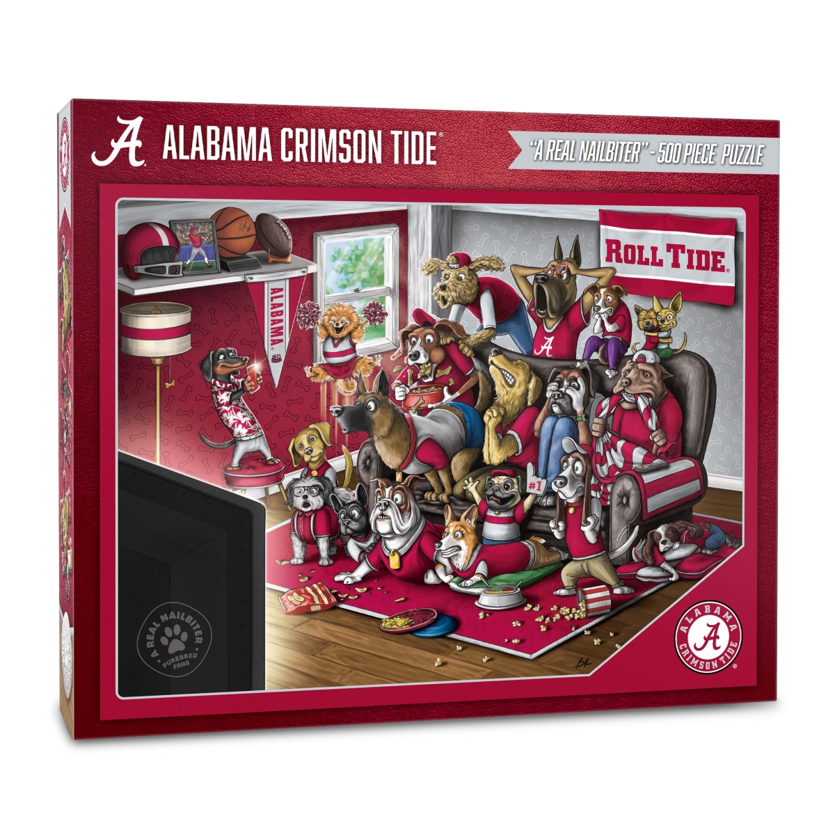 Picture of YouTheFan 2502762 18 x 24 in. NCAA Alabama Crimson Tide Purebred Fans Puzzle&#44; Multi Color - A Real Nailbiter - 500 Piece