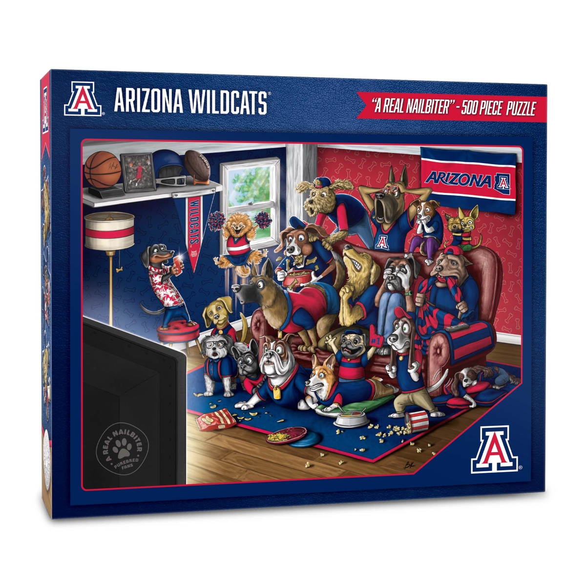 Picture of YouTheFan 2502786 18 x 24 in. NCAA Arizona Wildcats Purebred Fans Puzzle&#44; Multi Color - A Real Nailbiter - 500 Piece