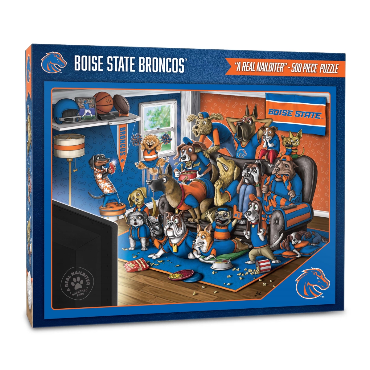 Picture of YouTheFan 2502816 18 x 24 in. NCAA Boise State Broncos Purebred Fans Puzzle&#44; Multi Color - A Real Nailbiter - 500 Piece
