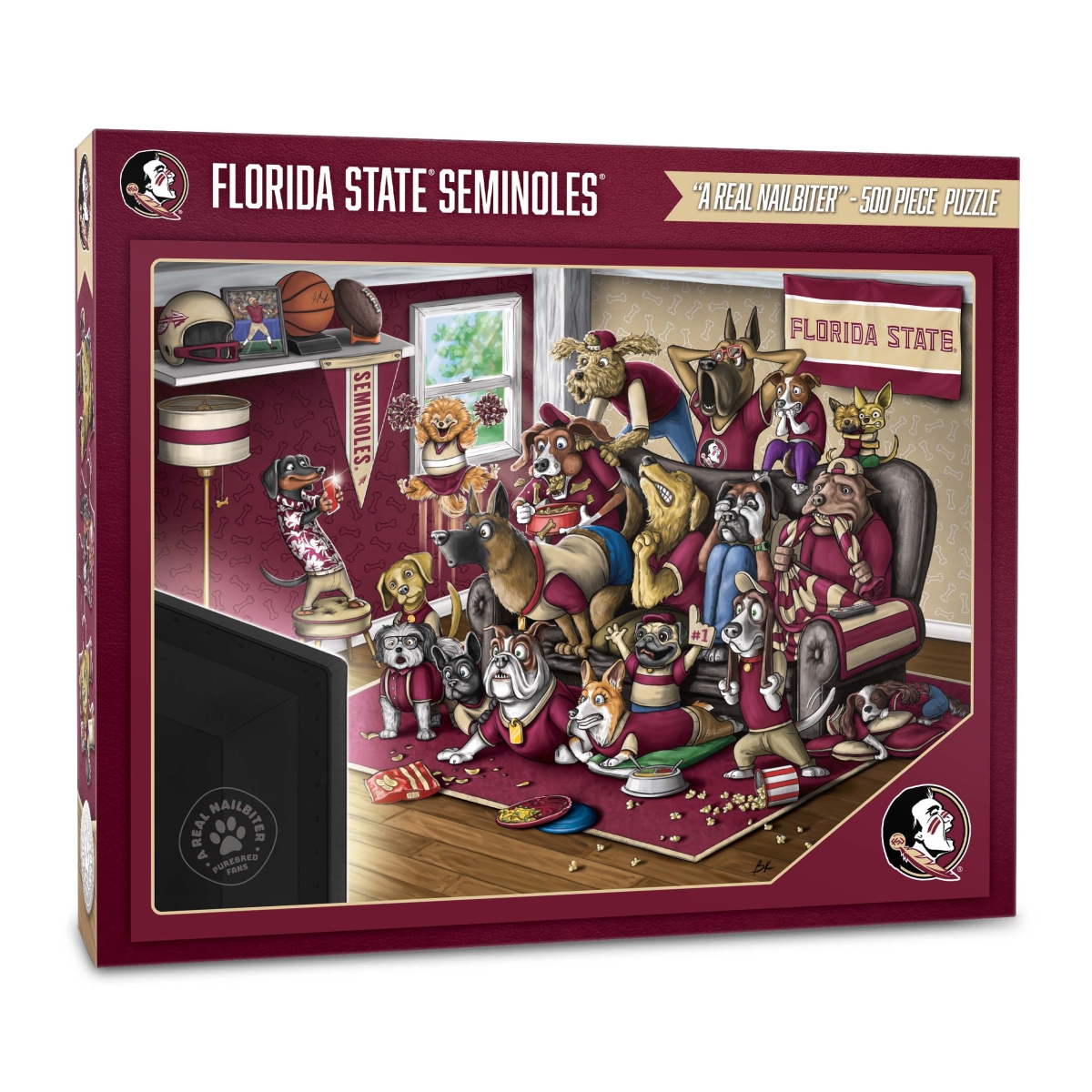 Picture of YouTheFan 2502878 18 x 24 in. NCAA Florida State Seminoles Purebred Fans Puzzle&#44; Multi Color - A Real Nailbiter - 500 Piece