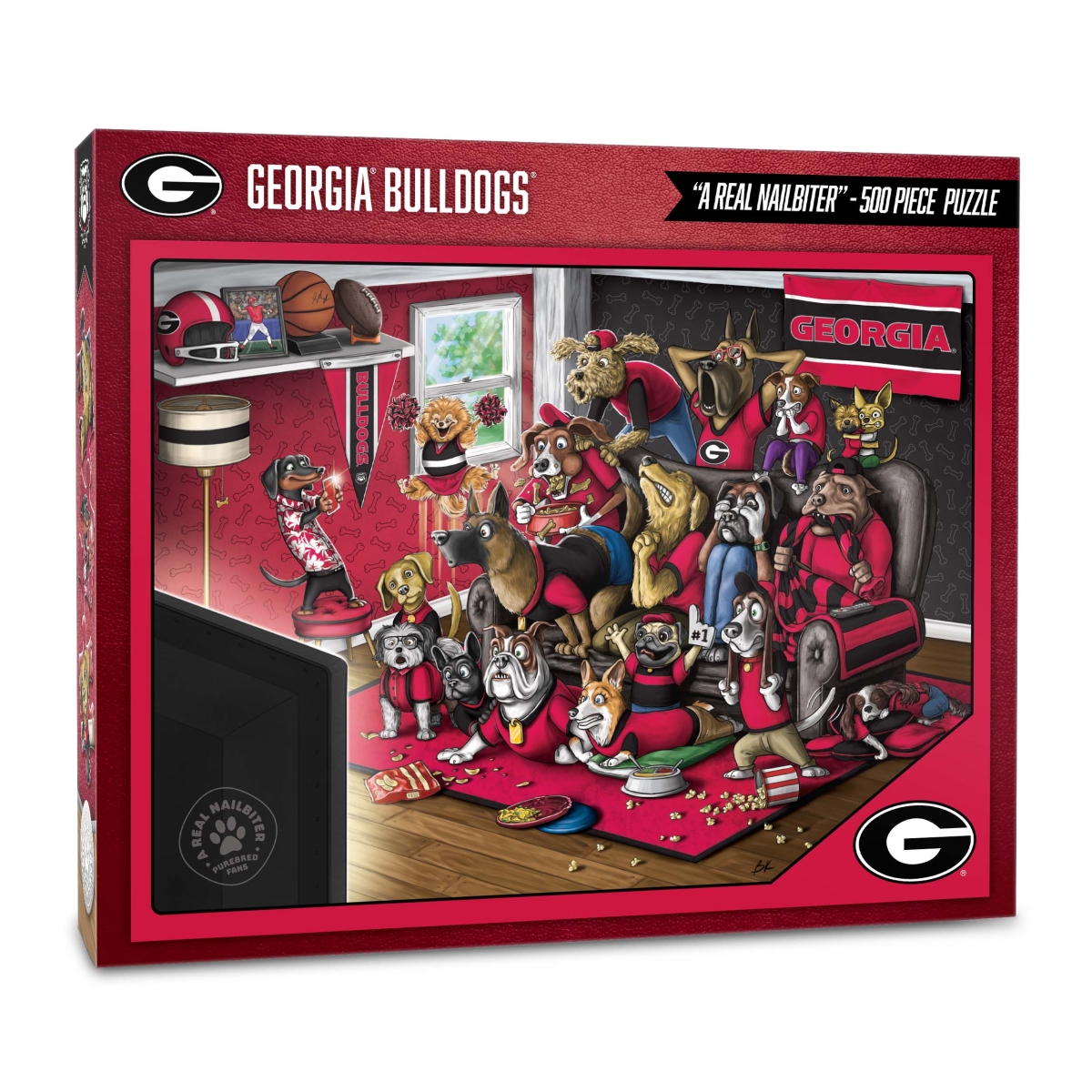 Picture of YouTheFan 2502885 18 x 24 in. NCAA Georgia Bulldogs Purebred Fans Puzzle&#44; Multi Color - A Real Nailbiter - 500 Piece