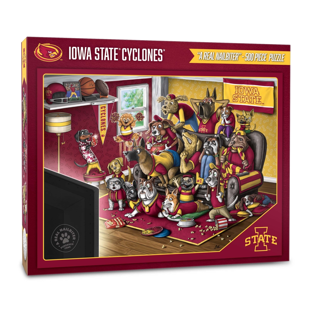 Picture of YouTheFan 2502915 18 x 24 in. NCAA Iowa State Cyclones Purebred Fans Puzzle&#44; Multi Color - A Real Nailbiter - 500 Piece