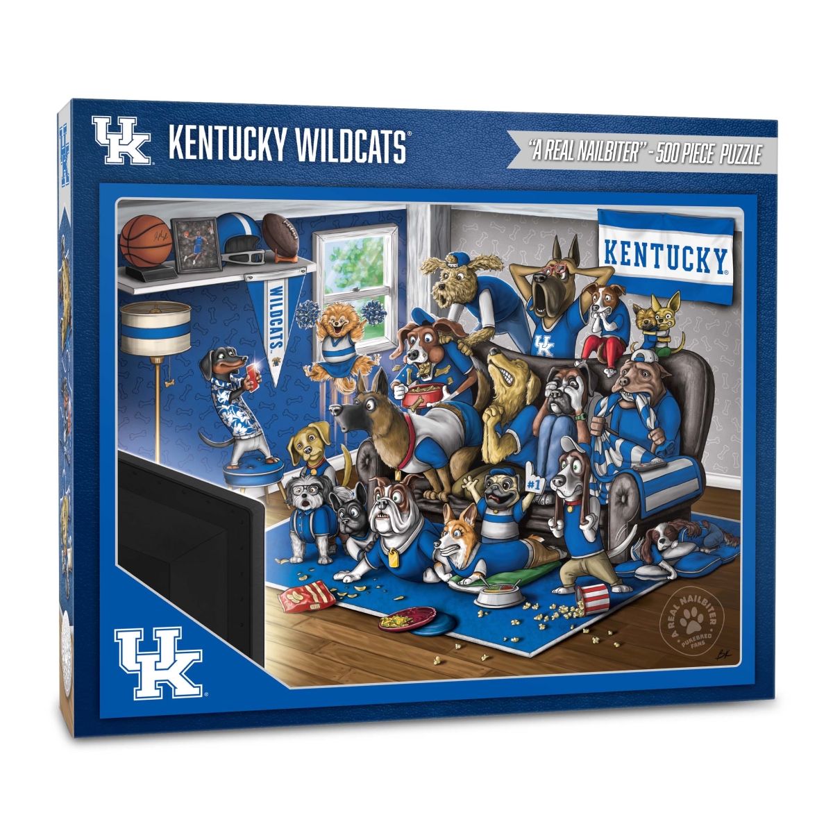 Picture of YouTheFan 2502946 18 x 24 in. NCAA Kentucky Wildcats Purebred Fans Puzzle&#44; Multi Color - A Real Nailbiter - 500 Piece