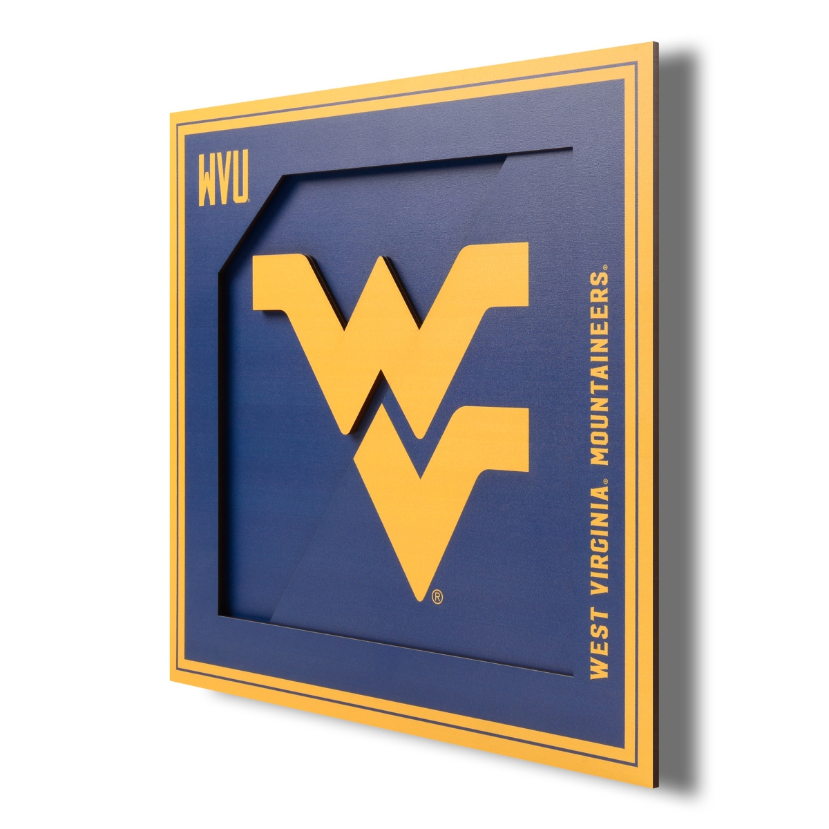 Picture of YouTheFan 2507033 12 x 12 in. West Virginia Mountaineers 3D Logo Series Wall Art&#44; Multi Color
