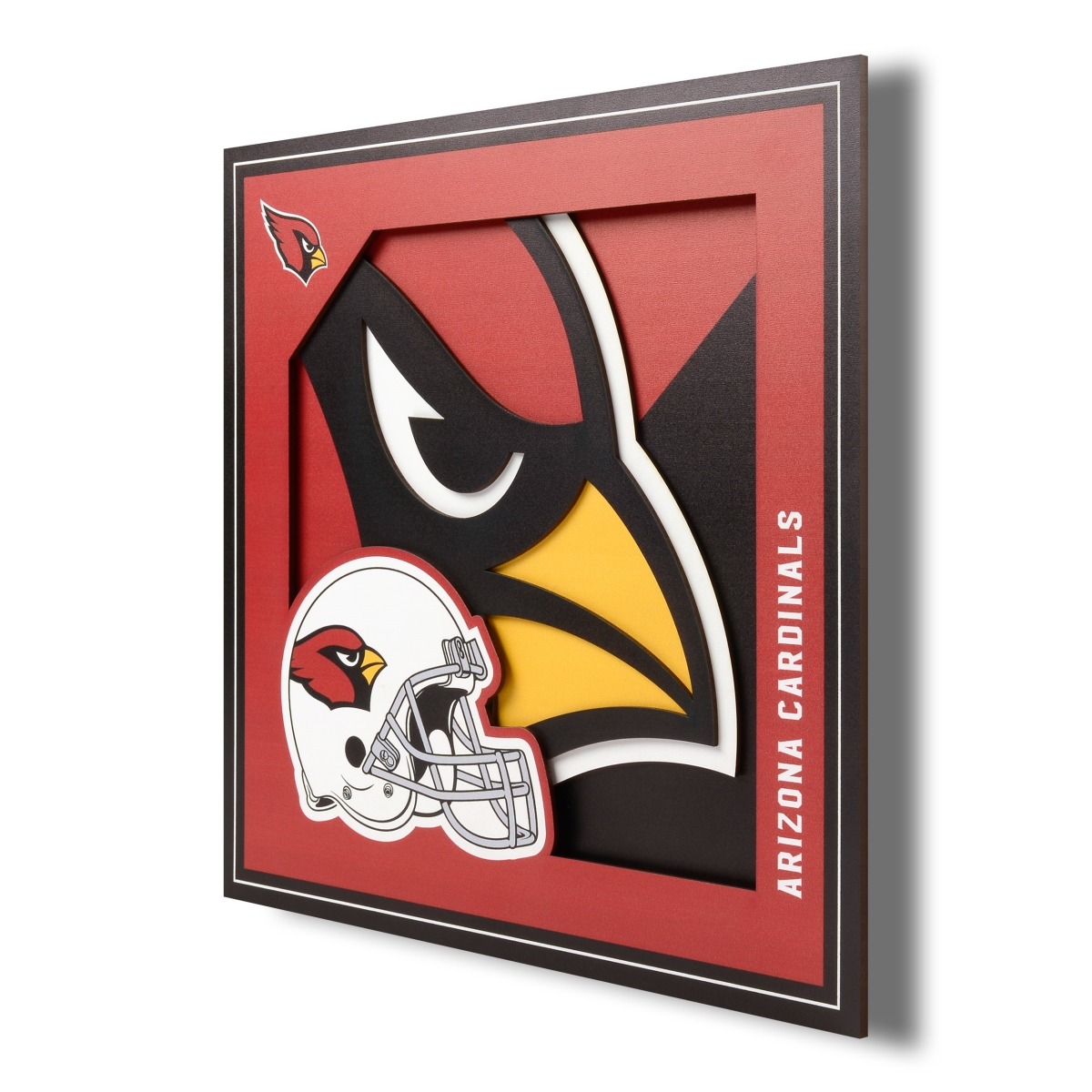 Picture of YouTheFan 2507224 12 x 12 in. Arizona Cardinals 3D Logo Series Wall Art&#44; Multi Color