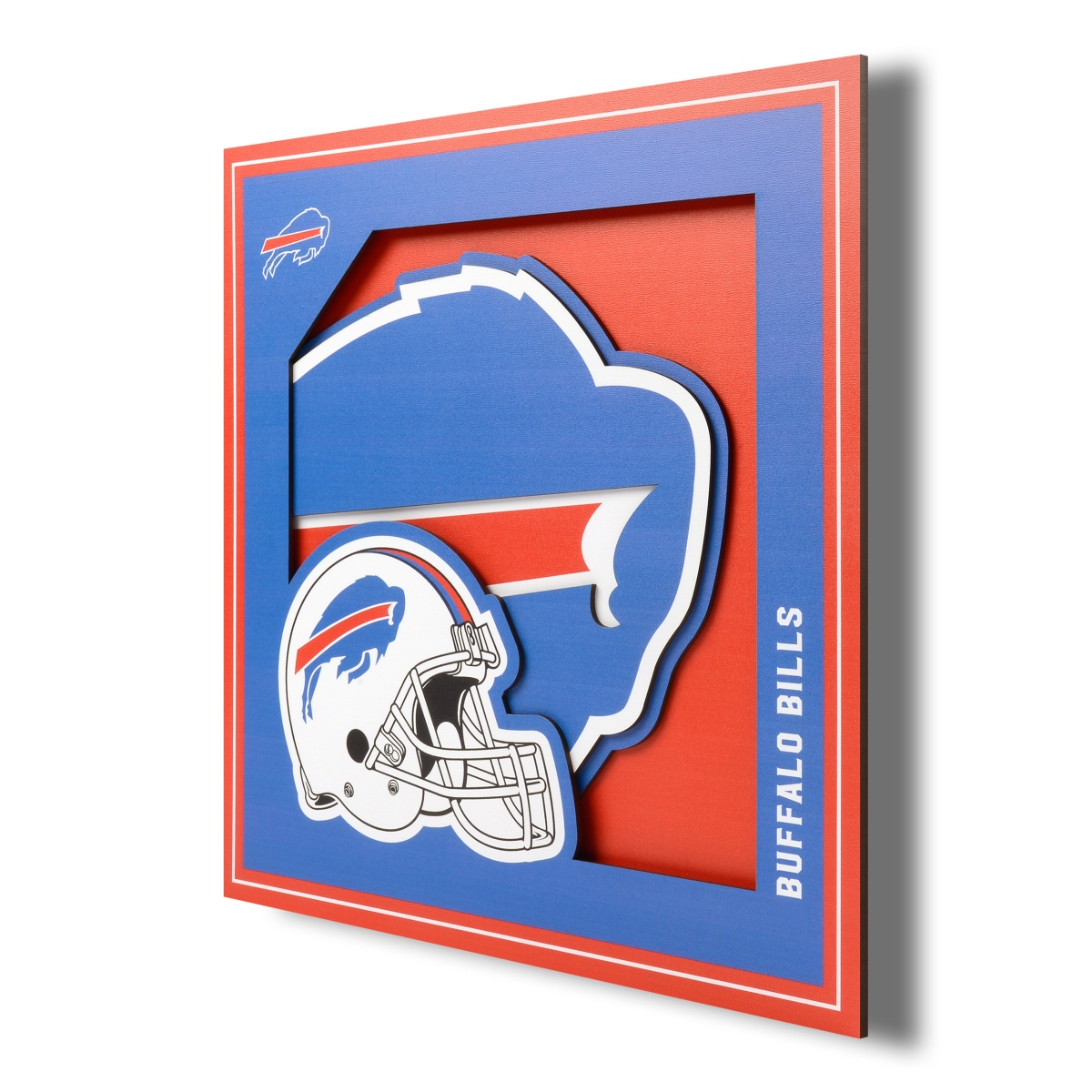 Picture of YouTheFan 2507255 12 x 12 in. Buffalo Bills 3D Logo Series Wall Art&#44; Multi Color