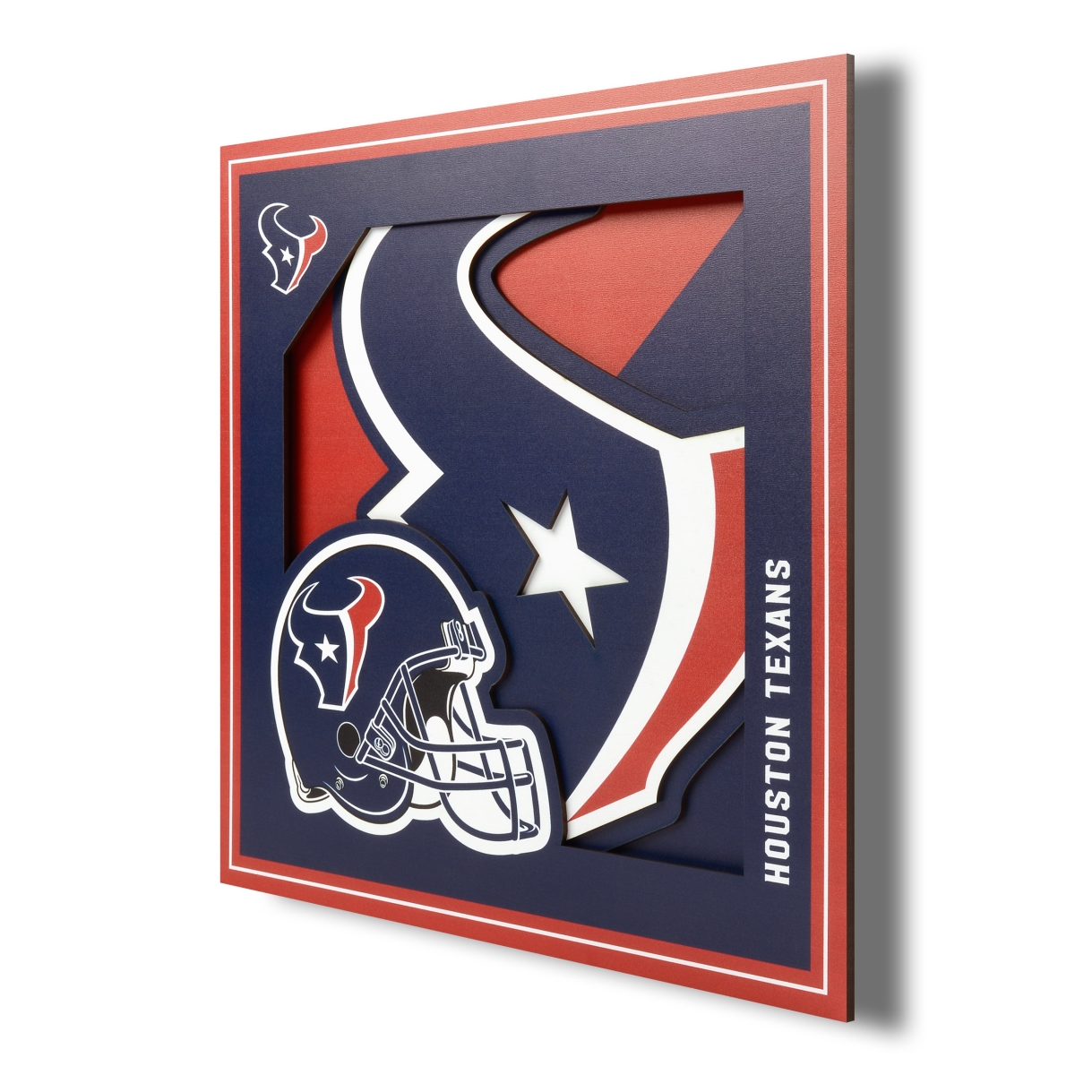 Picture of YouTheFan 2507347 12 x 12 in. Houston Texans 3D Logo Series Wall Art&#44; Multi Color