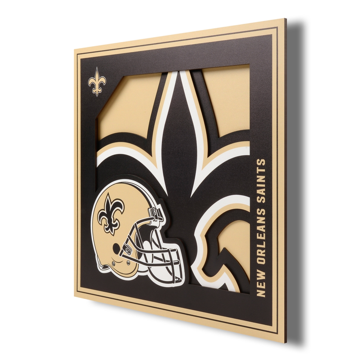 Picture of YouTheFan 2507422 12 x 12 in. New Orleans Saints 3D Logo Series Wall Art&#44; Multi Color