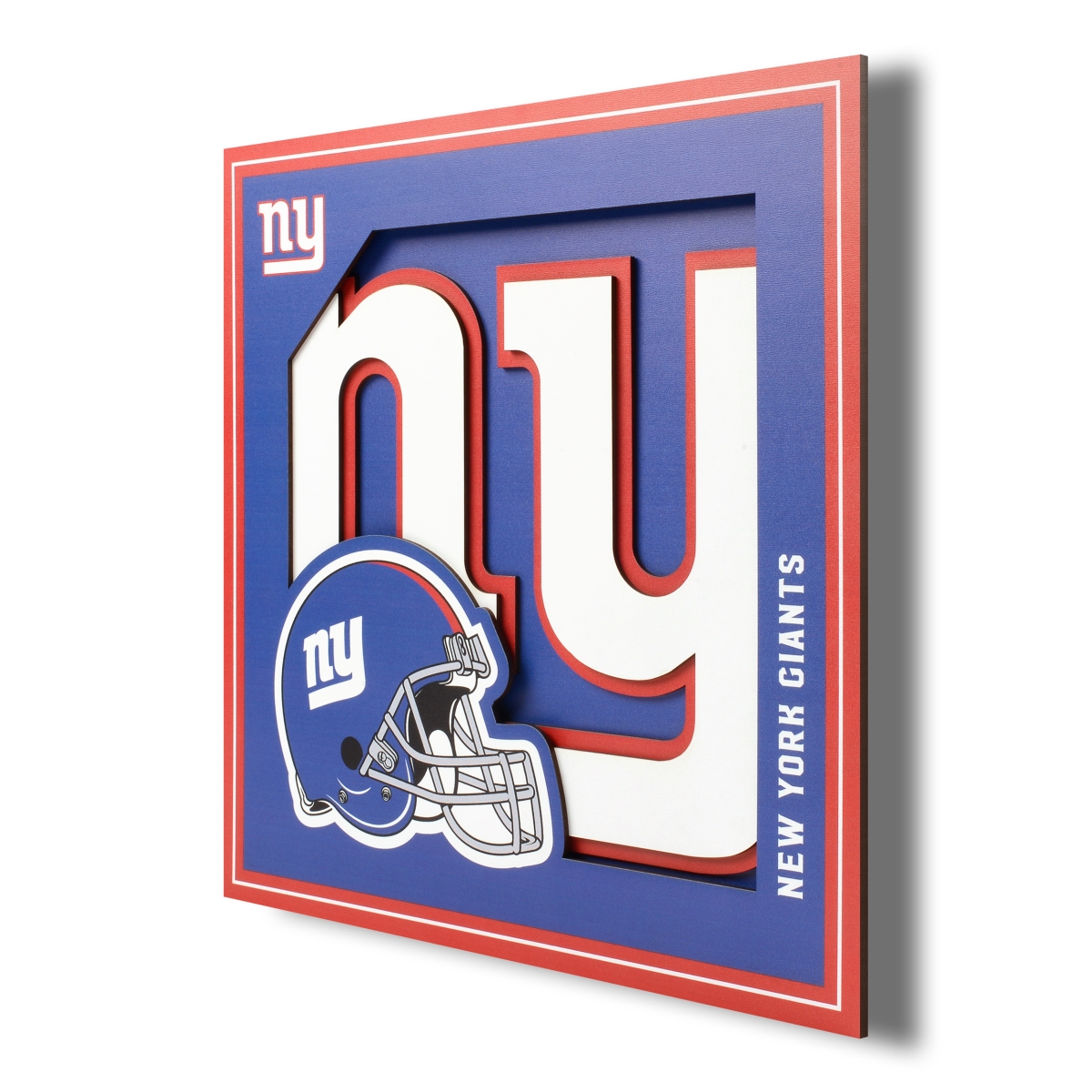 Picture of YouTheFan 2507439 12 x 12 in. New York Giants 3D Logo Series Wall Art&#44; Multi Color