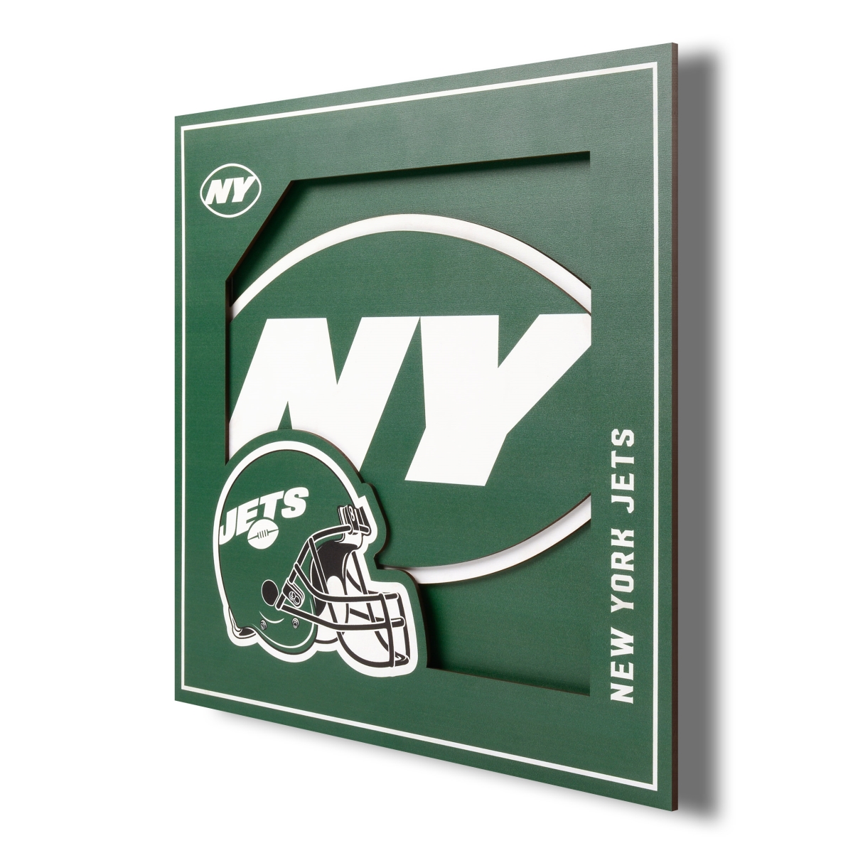 Picture of YouTheFan 2507446 12 x 12 in. New York Jets 3D Logo Series Wall Art&#44; Multi Color