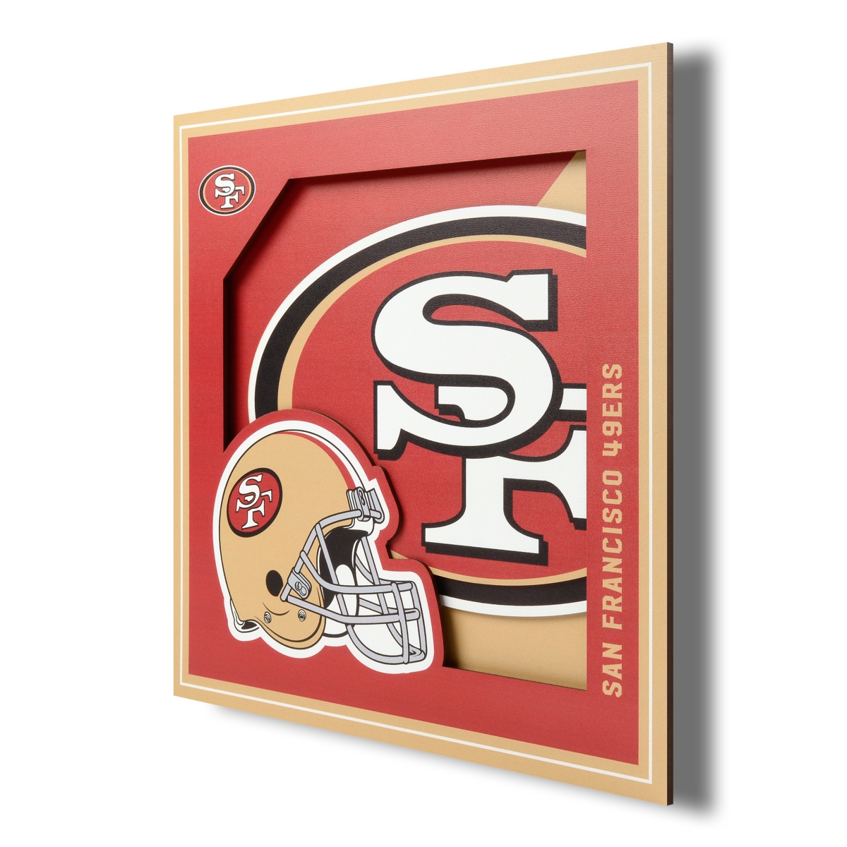 Picture of YouTheFan 2507477 12 x 12 in. San Francisco 49ers 3D Logo Series Wall Art&#44; Multi Color