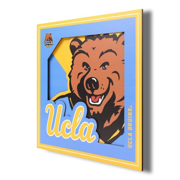 Picture of YouTheFan 1902526 12 x 12 in. UCLA Bruins 3D Logo Series Wall Art&#44; Multi Color