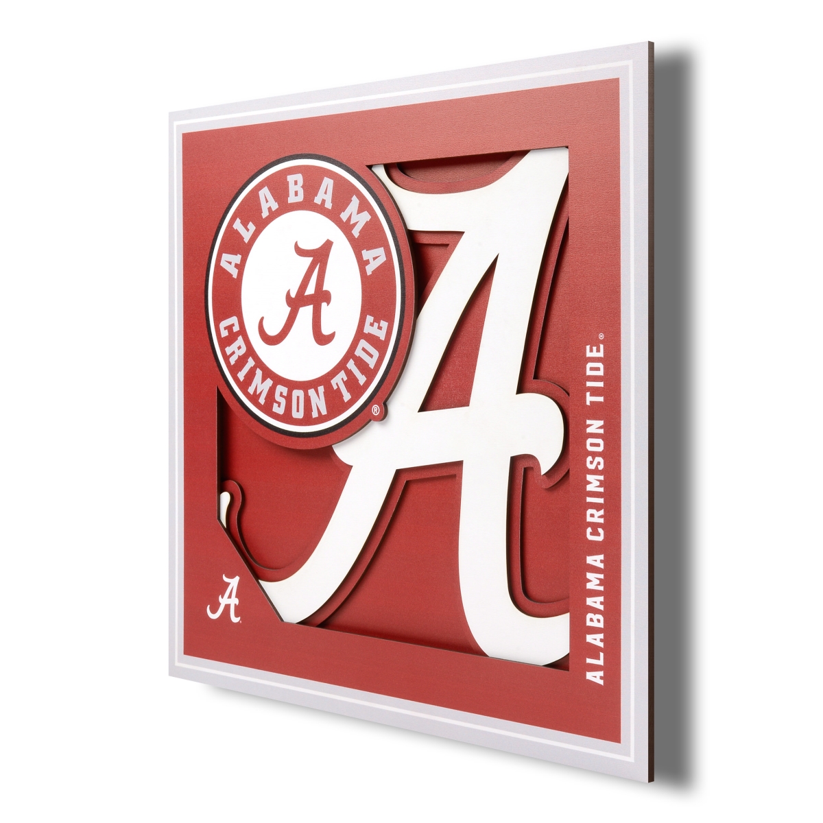 Picture of YouTheFan 2506654 12 x 12 in. Alabama Crimson Tide 3D Logo Series Wall Art&#44; Multi Color