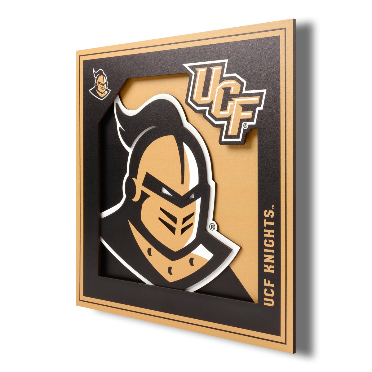 Picture of YouTheFan 2506685 12 x 12 in. Central Florida Knights 3D Logo Series Wall Art&#44; Multi Color