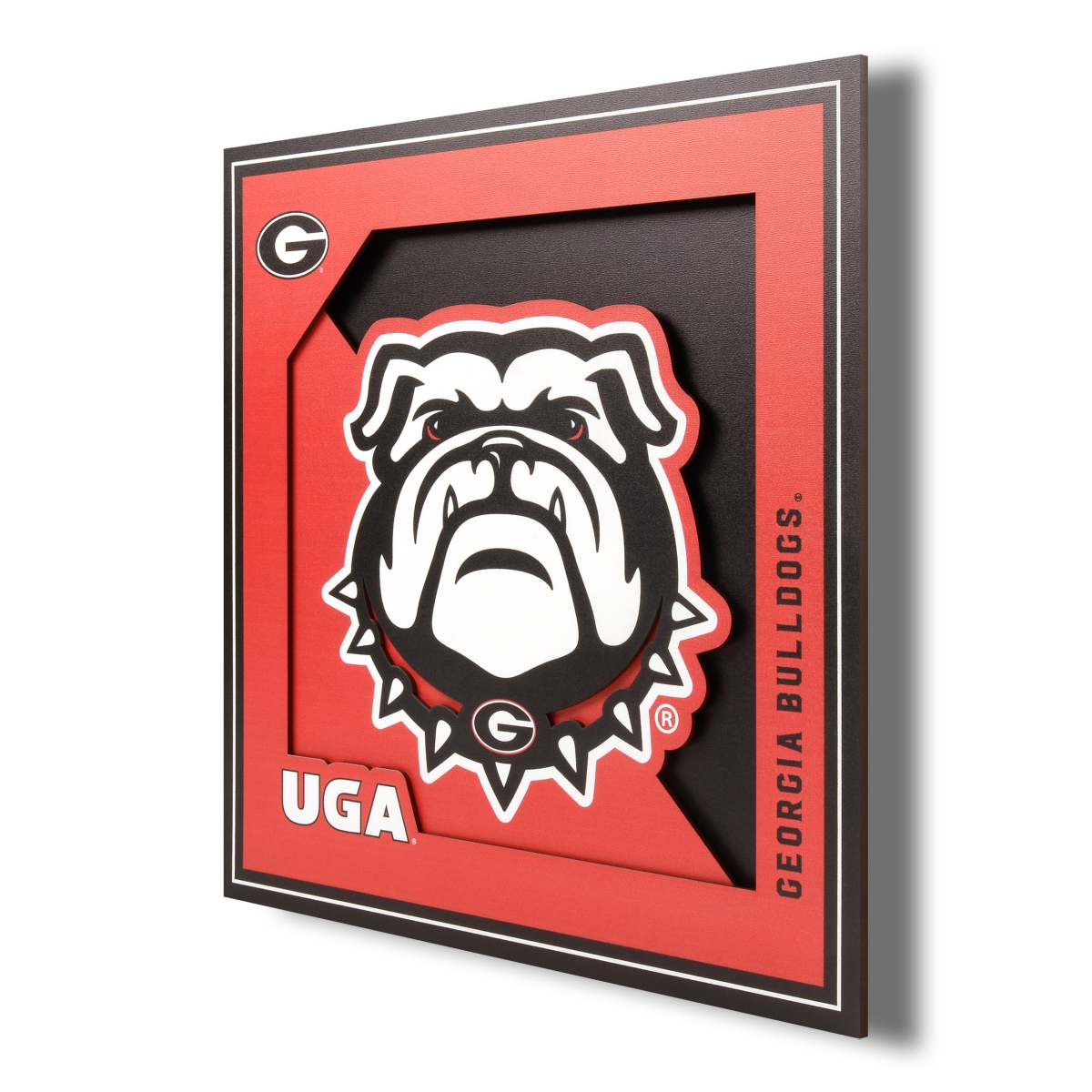 Picture of YouTheFan 2506722 12 x 12 in. Georgia Bulldogs 3D Logo Series Wall Art&#44; Multi Color