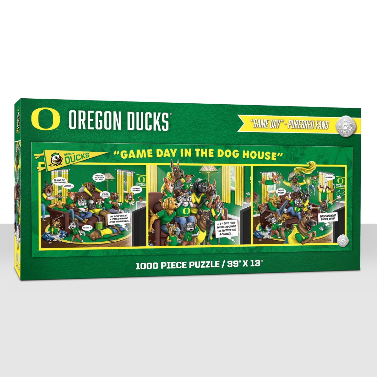 Picture of YouTheFan 2505527 13 x 39 in. NCAA Oregon Ducks Game Day in the Dog House Puzzle&#44; 1000 Piece