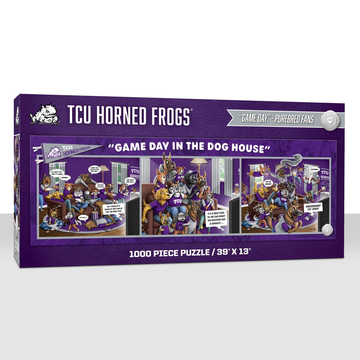 Picture of YouTheFan 2505572 NCAA TCU Horned Frogs Game Day in the Dog House Puzzle&#44; 1000 Piece