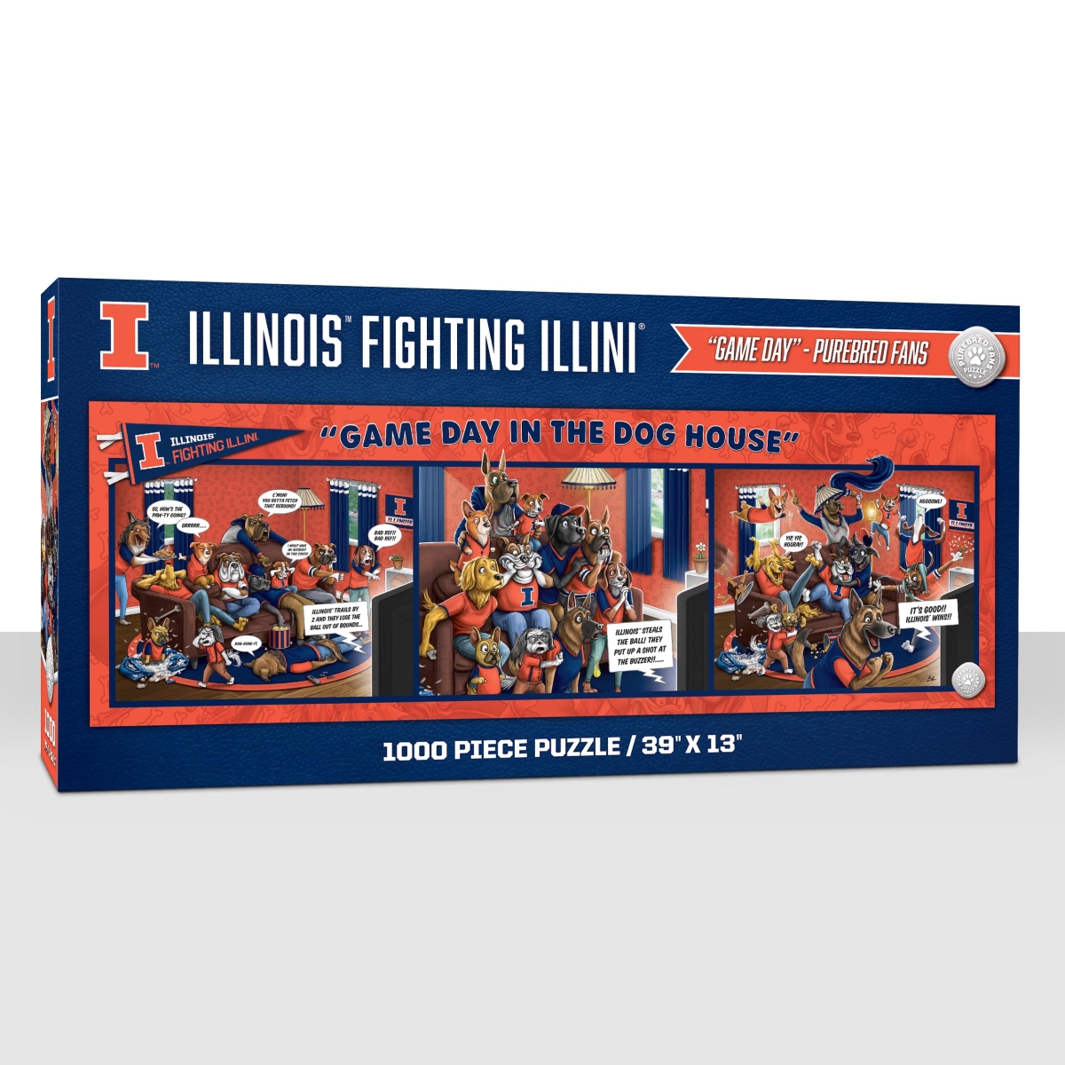 Picture of YouTheFan 1905831 NCAA Illinois Fighting Illini Game Day in the Dog House Puzzle&#44; 1000 Piece