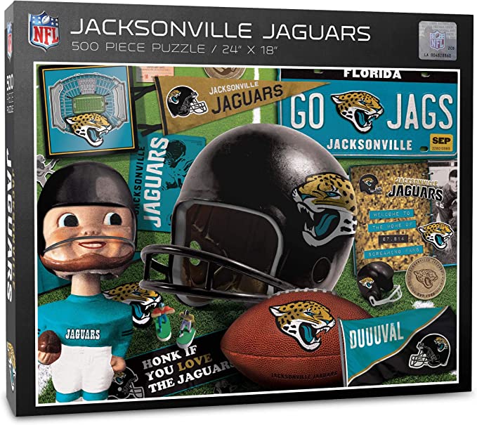 YouTheFan 0951353 NFL Jacksonville Jaguars Retro Series Puzzle - 500 Piece