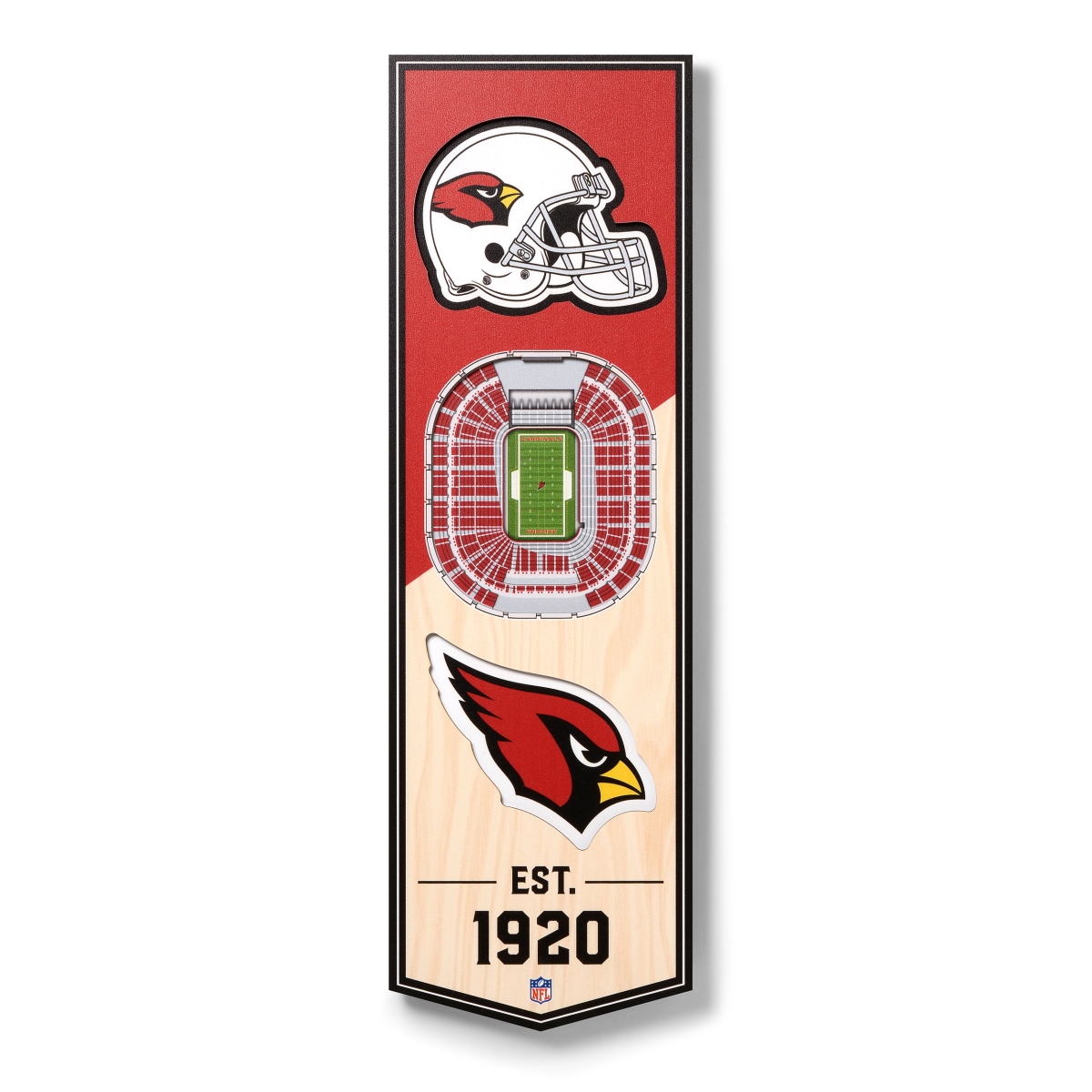 YouTheFan 953913 6 x 19 in. NFL Arizona Cardinals 3D Stadium Banner - University of Phoenix Stadium