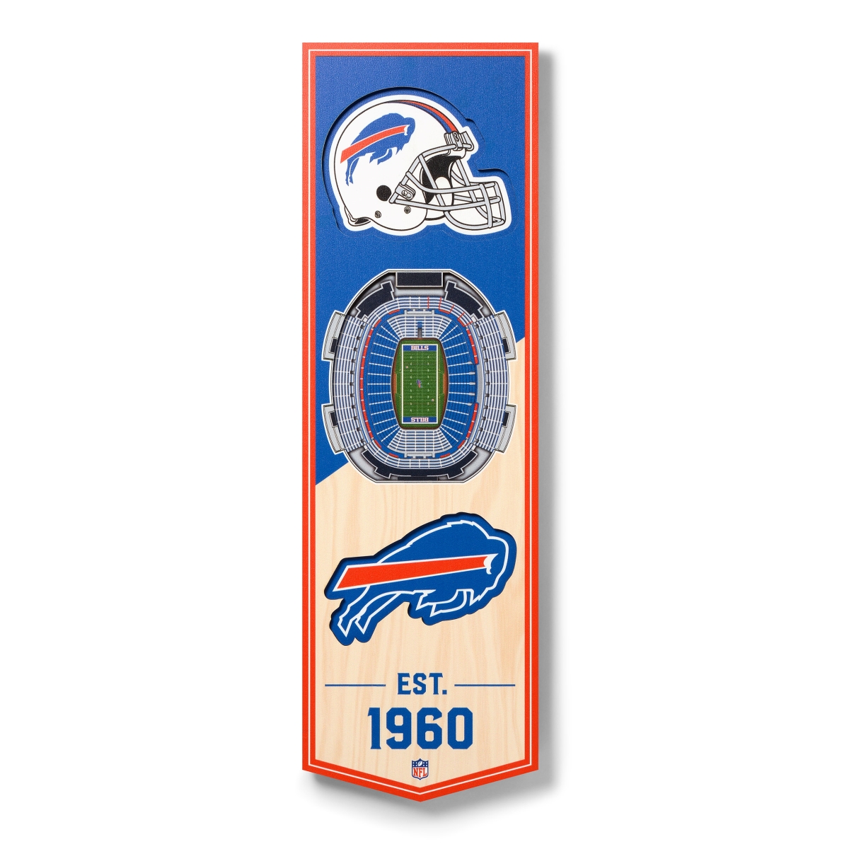 YouTheFan 953944 6 x 19 in. NFL Buffalo Bills 3D Stadium Banner - Era Field