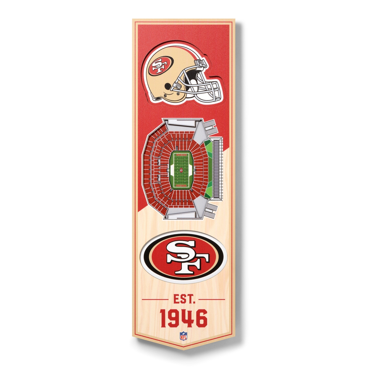 YouTheFan 954156 6 x 19 in. NFL San Francisco 49ers 3D Stadium Banner - Levis Stadium